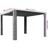  Sjenica s krovom od poliratana 300 x 300 x 220 cm siva i antracit | shoptok.hr
