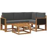  Set vanjskih sofa 5 kom. Prirodna i antracit Poliester Smeđa 59 x 59 x 37 cm | shoptok.hr