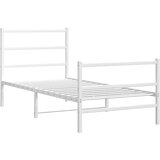  The Living Store Kovinski posteljni okvir z vzglavjem in vznožjem bel 90x190 cm - Posteljni Okvir, (21501320) | Shoptok.si