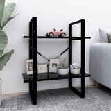 Ormarić za knjige s 2 razine crni 60x30x70 cm konstruirano drvo | shoptok.hr