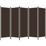 vidaXL Sobna pregrada s 5 panela smeđa 250 x 180 cm | shoptok.hr