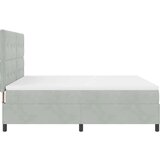  LED Box Spring Krevet Svijetlo siva 180 x 200 cm tkanina | shoptok.hr