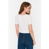 Trendyol White Tie Detailed Crop Knitted Blouse | ePonuda.com