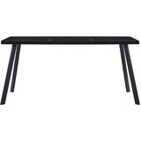 Maison Chic Jedilna miza - Kuhinjska miza - Jedilni stol črna 180x90x75 cm kaljeno steklo, (21715341) | Shoptok.si