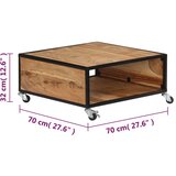  Stolić za kavu 70 x 70 x 32 cm od masivnog bagremovog drva | shoptok.hr