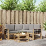  Set vanjskih sofa 5 kom. Bijela i svjetlosiva Poliester | shoptok.hr