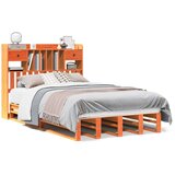  Knjižna postelja brez vzmetnice vošč. rjava 135x190 cm borovina, (21653621) | Shoptok.si