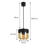 Brilagi LED luster na sajli R GLASS 1xE27/60W/230V Ø 14 cm crna/zadimljeno-bež | Eponuda.com