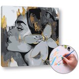  Slikanje po brojevima ŽENA SA CVIJETOM U KOSI - Level Starter | 50x50 cm - na okviru | shoptok.hr
