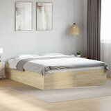 Maison Chic Posteljni okvir - Dvoposteljna postelja - Zakonska postelja sonoma hrast 150x200 cm inženirski les-J15397, (21770649) | Shoptok.si