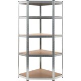 vidaXL Polica za shranjevanje jeklo in MDF 75x75x180 cm srebrna | Shoptok.si