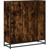 vidaXL Knjižna omara dimljeni hrast 97,5x33x107,5cm inž. les in kovina | Shoptok.si