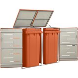 vidaXL Dvojna lopa za smetnjak 138x77,5x115,5 cm nerjaveče jeklo Cene