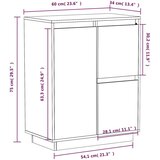  Komoda smeđa boja meda 60 x 34 x 75 cm od masivne borovine | shoptok.hr
