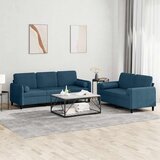  2-dijelni set sofa s jastucima plavi baršunasti Cijene