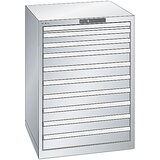 LISTA Predalnik, jeklena pločevina, VxŠ 1000 x 717 mm, 10 predalov, svetlo modra | Shoptok.si