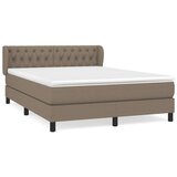  S oprugama i madracem smeđesivi 140 x 190 cm od tkanine | shoptok.hr