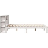 vidaXL Knjižna postelja brez ležišča bela 140x190 cm trdna borovina | Shoptok.si