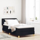 vidaXL box spring krevet s madracem - crn, 90x190 cm, tkanina | shoptok.hr