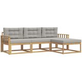 vidaXL Zunanja garnitura za sedenje 4 pcs Bela in svetlo siva, (5000280885) | Shoptok.si