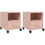 Furnova Nočna omarica 2 kosa roza 36x39x43,5 cm jeklo, (21926841) | Shoptok.si