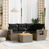  The Living Store Vrtna sedežna garnitura 5-delna z blazinami siv poli ratan - Vrtna Sedežna Garniture, (21480010) | Shoptok.si