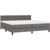  S oprugama i madracem sivi 200x200 cm od umjetne kože | shoptok.hr