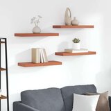  Stenska polica 4 pcs Rdeča 60 x 23 x 4 cm Konstruiran les, (5000200440) | Shoptok.si