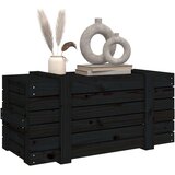 vidaXL Škatla za shranjevanje črna 91x40,5x42 cm trdna borovina | Shoptok.si
