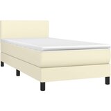  Box spring postelja z vzmetnico krem 100x200 cm umetno usnje, (20723943) | Shoptok.si