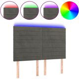 Maison Chic led posteljno vzglavje - vzglavna omarica - nočna omarica temno sivo 144x5x118/128 cm žamet, (21709052) Cene
