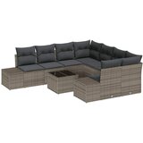  Sjedeća garnitura za vrt 9 kom. Siva poliratan 239 x 62 x 69 cm | Shoptok.si