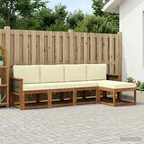  Set vanjskih sofa 5 pcs Prirodna i krem Poliester | shoptok.hr