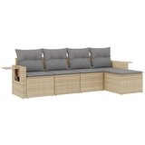 Maison Chic Seti vrtnega pohištva - Vrtna garnitura - Vrtni pohištvo set 5-delna z blazinami bež poli ratan, (21815752) | Shoptok.si