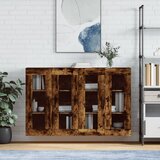 Maison Chic Stenska omarica - Zidna omarica 2 kosa dimljeni hrast inženirski les iu896, (22062976) | Shoptok.si