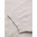 Ombre Men's cotton structured knit polo shirt - broken white | ePonuda.com