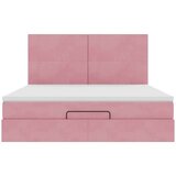 vidaXL Otomanski posteljni okvir z vzmetnicami roza 180x200cm žamet | Shoptok.si