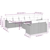  9-dijelni set vrtnih sofa od poliratana s jastucima sivi | shoptok.hr