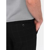 Ombre Men's pants with a classic cut in a delicate check - black | Shoptok.si