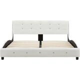  Posteljni okvir belo umetno usnje 140x200 cm, (20646835) | Shoptok.si