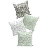 Kate Louise Set od 4 zeleno-bijele jastučnice Leaves, 45 x 45 cm | shoptok.hr
