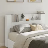 vidaXL Omarica za vzglavje postelje LED bela 160x16,5x103,5 cm