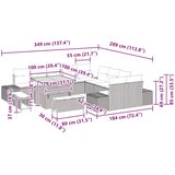  Sjedeća garnitura za vrt 13 kom. Crna poliratan 349 x 289 x 85 cm | Shoptok.si