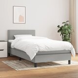 vidaXL Box spring postelja z vzmetnico svetlo siva 90x190 cm blago Cene