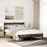 vidaXL Posteljni okvir brez vzmetnice z vzmetnice dim. hrast 140x190cm Cene