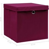  Škatle za shranjevanje s pokrovi 4 kosi temno rdeče 32x32x32 cm, (20709580) | Shoptok.si