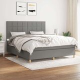  Kreveta s oprugama i madrac svjetlosivi 180x200cm tkanina | shoptok.hr
