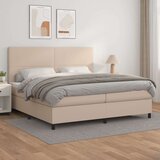  Krevet box spring s madracem cappuccino 200x200cm umjetna koža Cijene