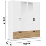 Boxxx Omara Za Oblačila Bari, Bela, Barva Hrasta | Shoptok.si