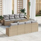  7-dijelni set vrtnog sofe s jastučićima Bež Poli ratan | shoptok.hr